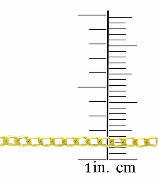 10 k Solid Yellow Gold 1.7 mm Cuban Chain Necklace 16",18",20",22",24".
