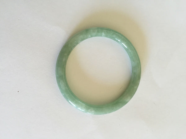 51 Mm Green Round Jade Bangle Bracelet