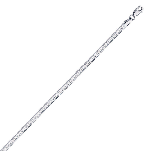 14 k Solid Real Fine White Gold 2.3mm Mariner Chain Necklace 18" 20" 22" 24"
