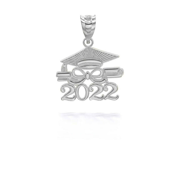 .925 Sterling Silver Class of 2022 Graduation Diploma Cap Pendant Necklace