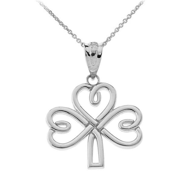 925 Sterling Silver Celtic Irish Shamrock Tree Pendant Necklace