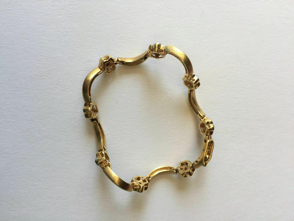 14K Gold flower bangle bracelet 5 inches for baby girl