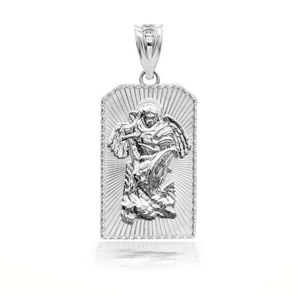 925 Sterling Silver St. 3D Saint Michael Archangel Pendant Necklace