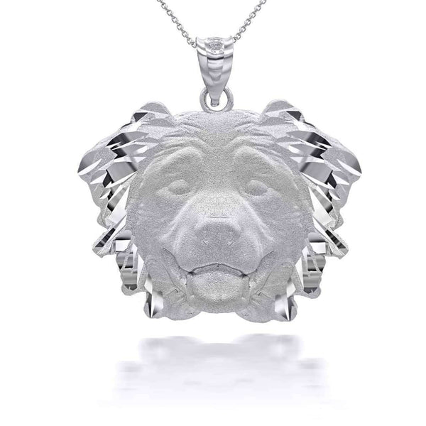 14K Solid Gold Dog Australian Shepherd Pendant Necklace  - Yellow, Rose, White