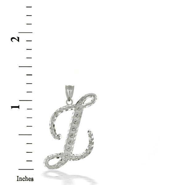 925 Sterling Silver Cursive Initial Letter Z Pendant Necklace