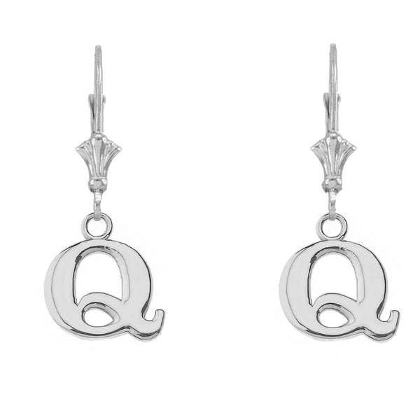 Sterling Silver Initial Earrings B,D,P,G,W,E,V,J,N,M,S,T Made in USA Any Letter