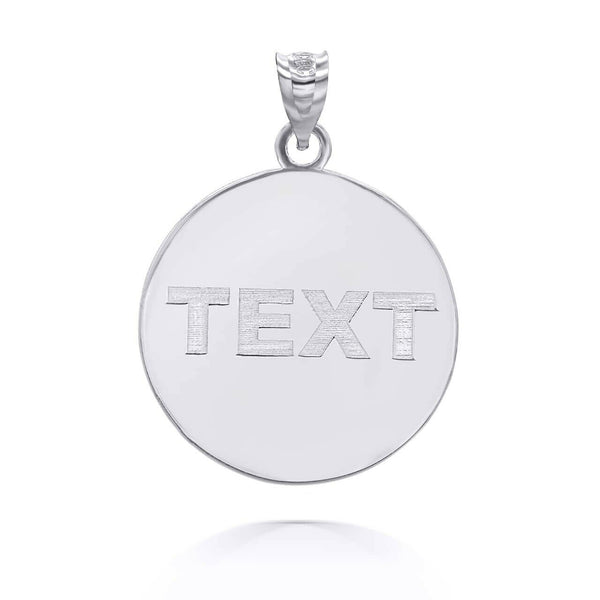 Personalized Engrave Name Zodiac Sign Leo Round Silver Pendant Necklace