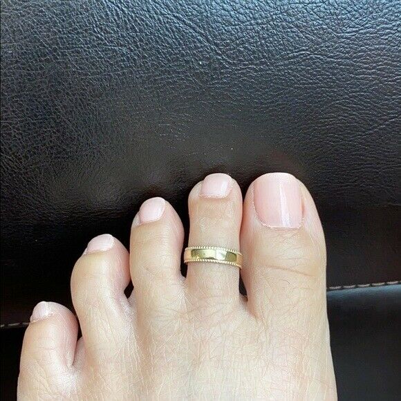 Bold Classic Toe Ring in 10K Solid Yellow Gold, White Gold, Rose Gold