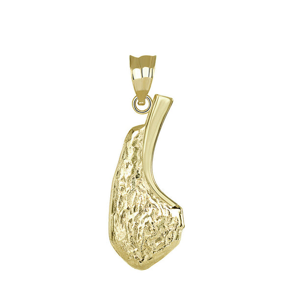 10k Solid Gold Pork Lamb Chop Grill Meat Chef Cooking Restauran Pendant Necklace