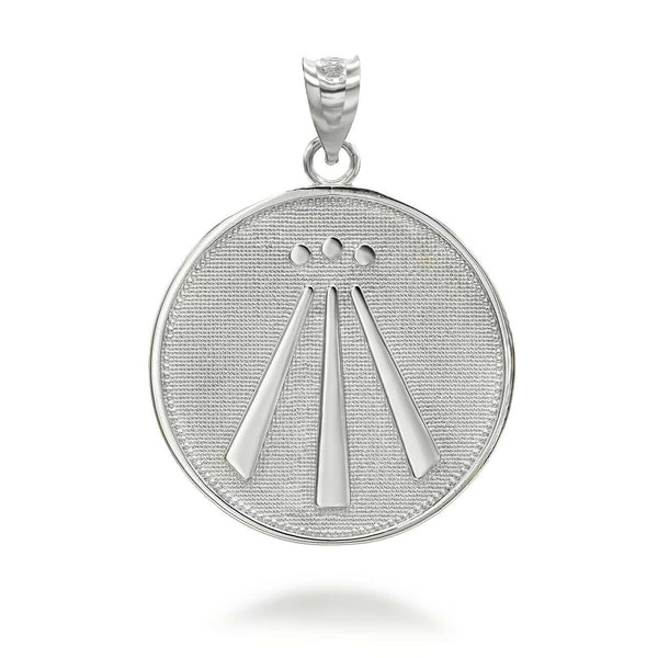 925 Sterling Silver Awen Celtic Symbol Pendant Necklace