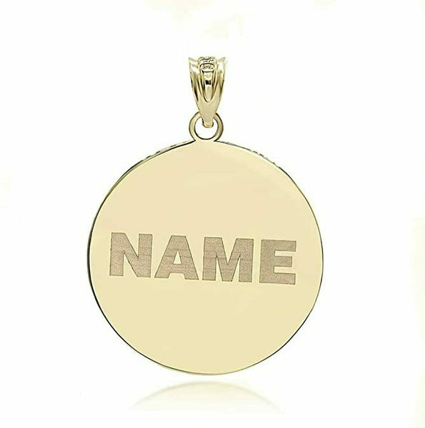 Personalized Name 10k 14k Solid Gold Jesus Carrying The Cross Pendant Necklace