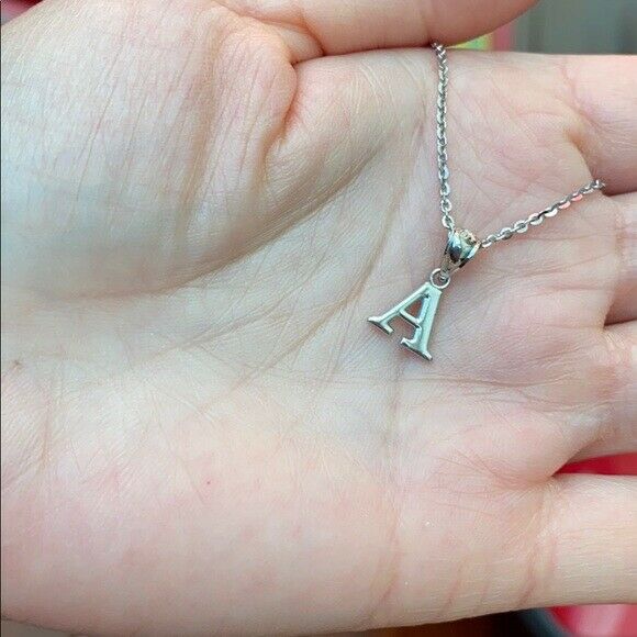 925 Sterling Silver Mini Small Initial Letter A Pendant Necklace 16" 18" 20" 22"