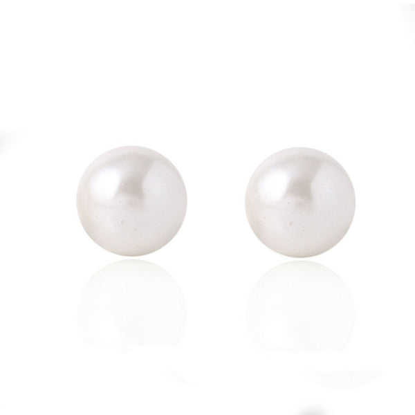 NWT Sterling Silver 925 Rhodium Plated Pearl Stud Earrings