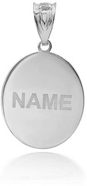 Personalized Name Sterling Silver Sacred Heart of Jesus Pendant Necklace