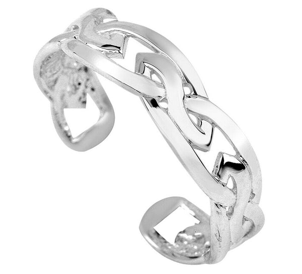 925 Sterling Silver Trinity Knot Toe Ring - Adjustable - Knuckle, Thumb Ring