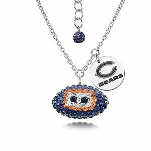NFL Chicago Bears Football Necklace Sterling Silver - Official Licensed