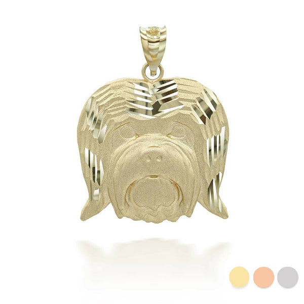 14K Solid Gold Dog Havanese Bichon Pendant Necklace  - Yellow, Rose, White