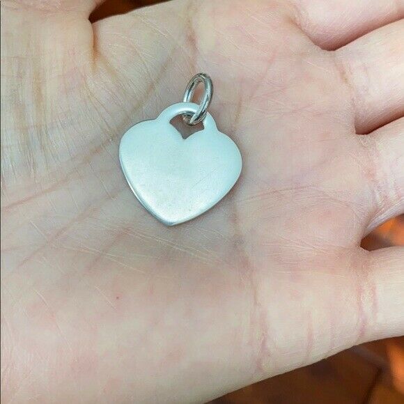 925 Sterling Real Fine Silver Plain Engravable Heart Pendant 22 x 30 mm
