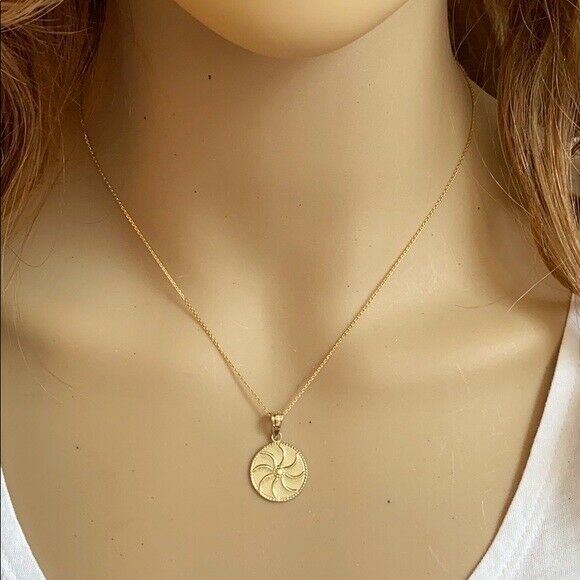 10k Solid Yellow Gold Armenian Eternity (0.94") Pendant Necklace 16" 18" 20" 22"