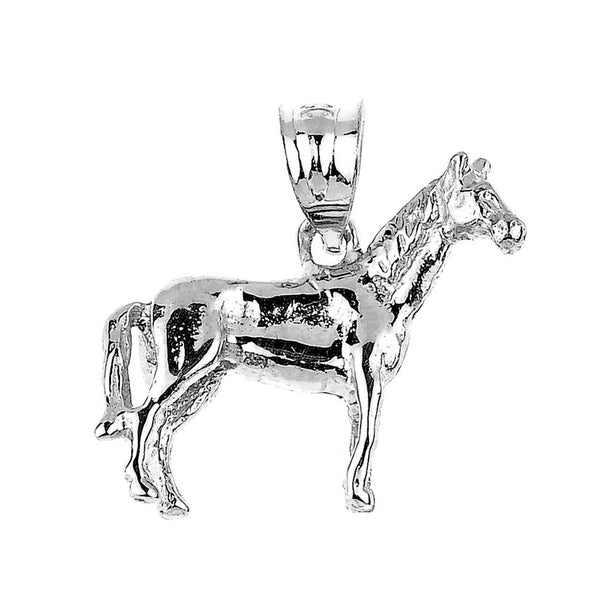 925 Sterling Silver Horse Charm Pendant Necklace