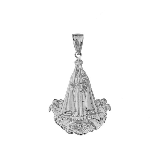 925 Sterling Silver Virgen del Cobre (Medium or Large) Pendant Necklace