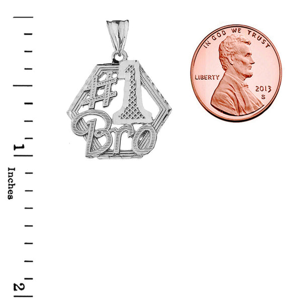 .925 Sterling Silver #1 Best Brother Pendant Necklace