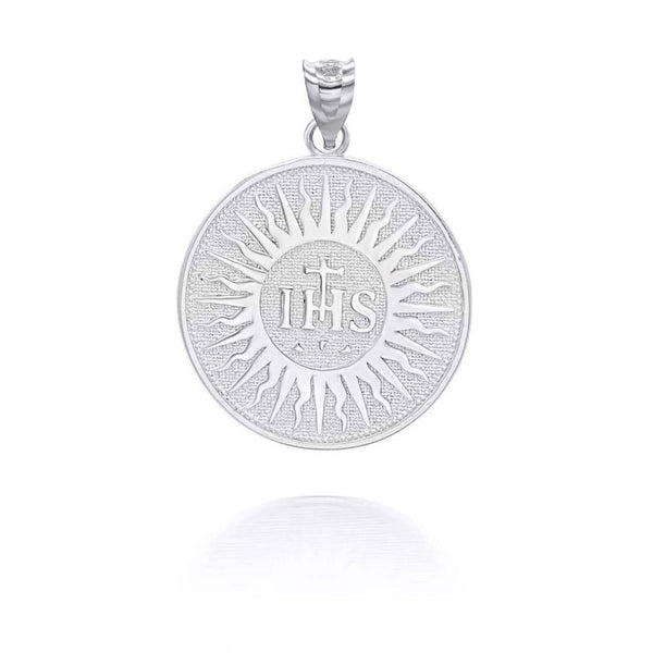 925 Sterling Silver Holy Name of Jesus Pendant Necklace 16", 18", 20", 22"