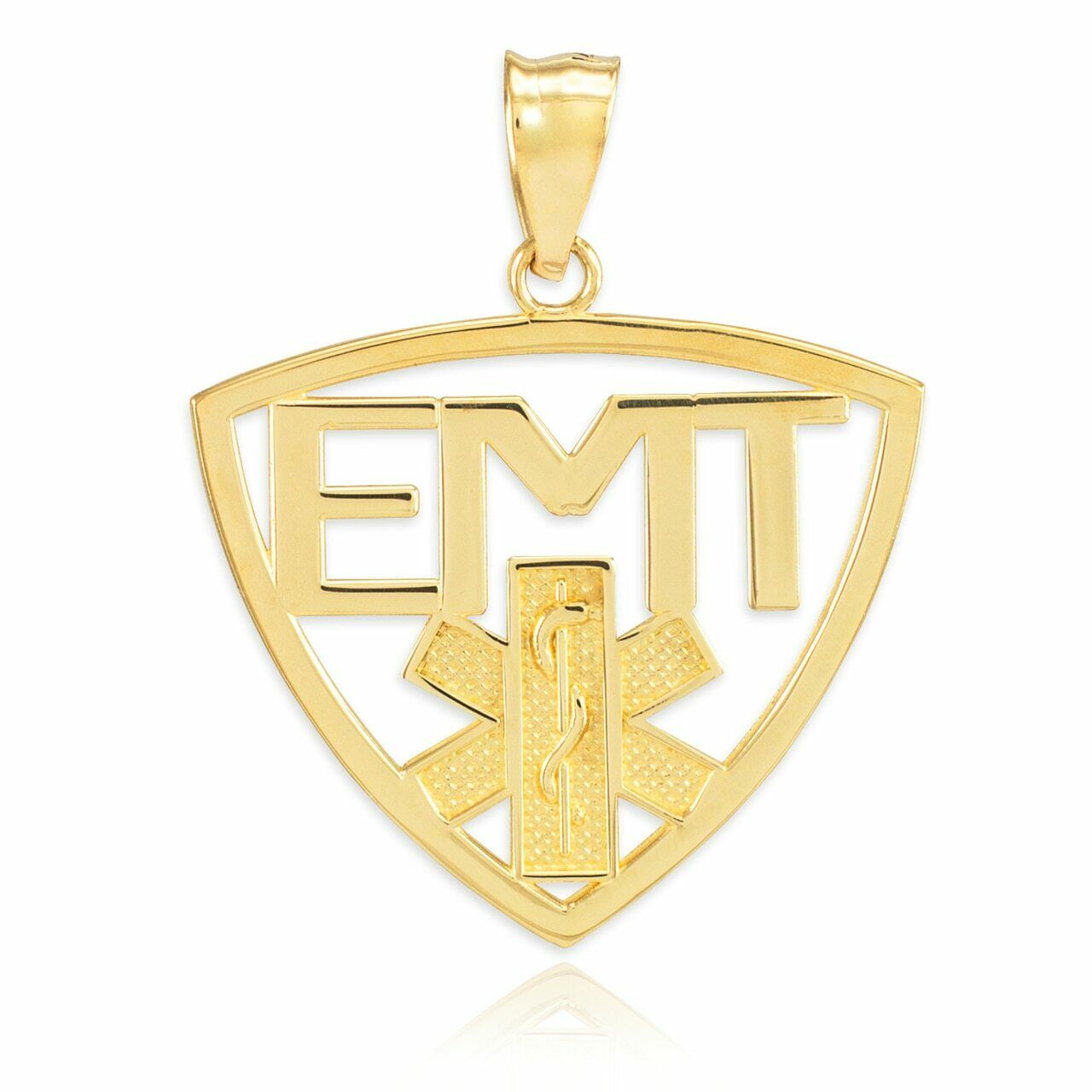 10K Yellow Gold Emergency Medical Technician (EMT) Star of Life Charm Pendant