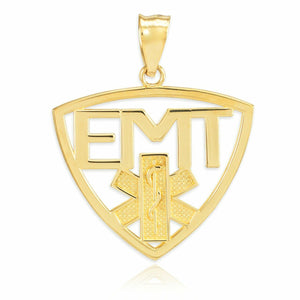 10K Yellow Gold Emergency Medical Technician (EMT) Star of Life Charm Pendant