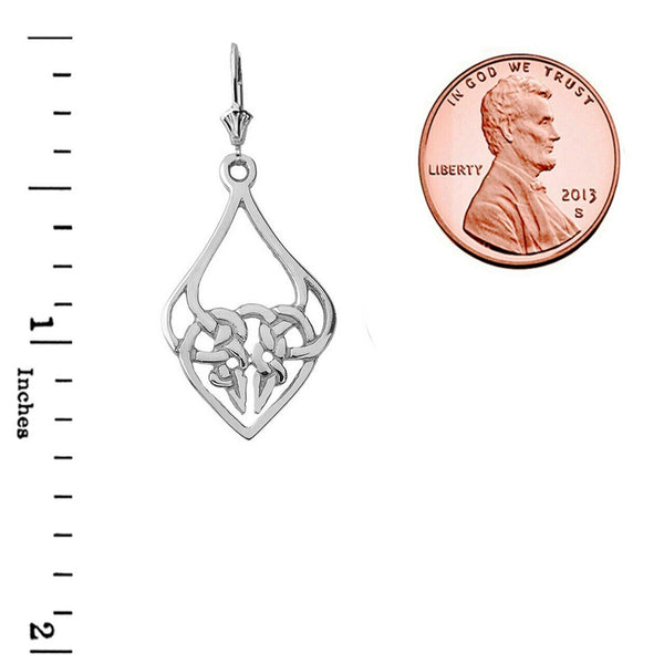 925 Sterling Silver Designer Celtic Knot Statement Pendant Necklace