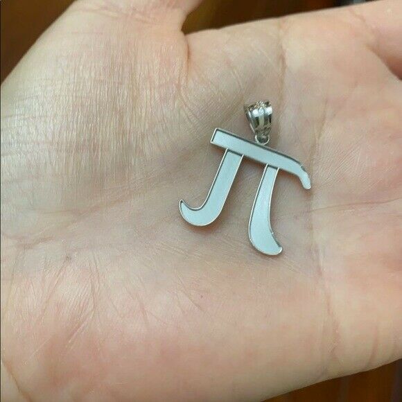 925 Fine Sterling Silver Pi Symbol Math Pendant Necklace