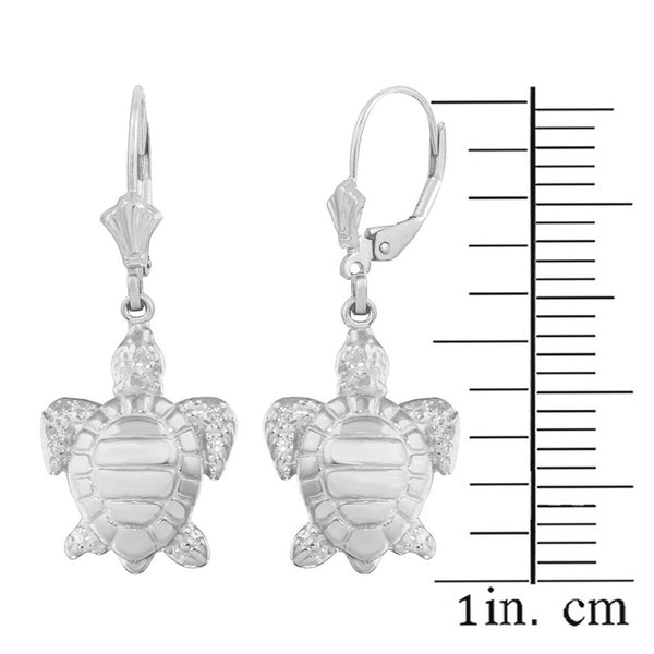 Sterling Silver Detailed Sterling Silver Sea Turtle Earring Set (small)
