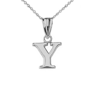 925 Sterling Silver Mini Small Initial Letter Y Pendant Necklace 16" 18" 20" 22"