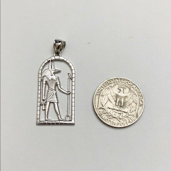 925 Sterling Silver Egyptian Anubis Pendant Necklace 16" 18" 20" 22"