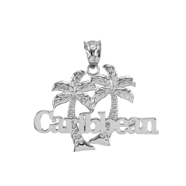 925 Sterling Silver Caribbean Palm Tree Pendant Necklace