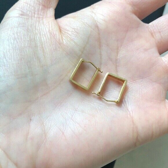 Small 14K Yellow Gold Square Earrings