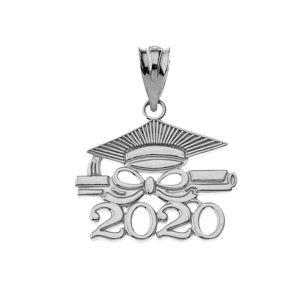 NWT 925 Sterling Silver Class of 2020 Graduation Diploma & Cap Pendant Necklace