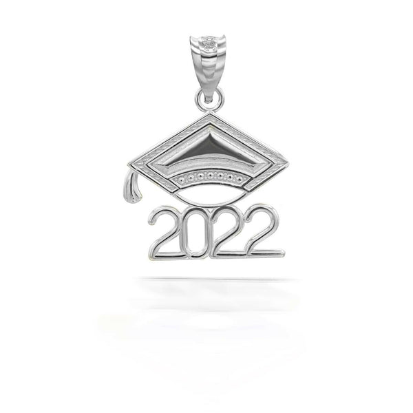 .925 Sterling Silver Class of 2022 Graduation Cap Pendant Necklace