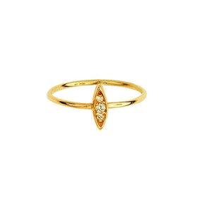14K Solid Yellow Gold Diamond Marquise Cluster Ring Size 6 7 8 - Minimalist