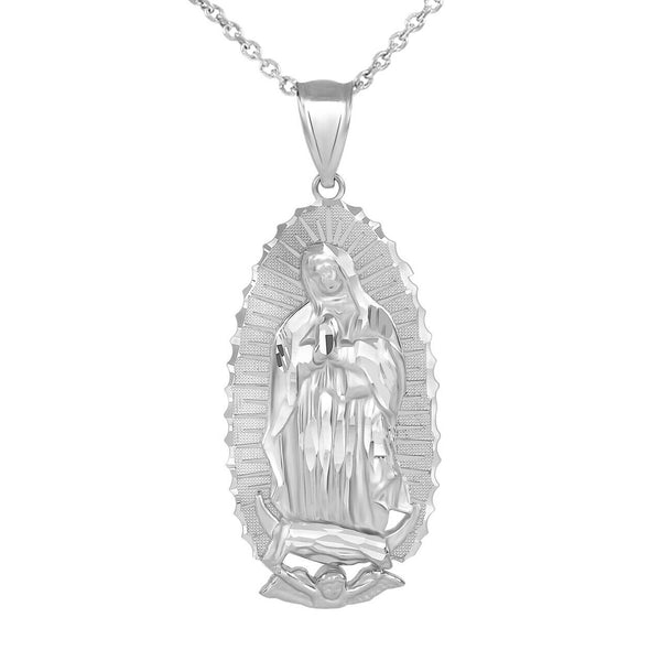 Sterling Silver Our Lady Of Guadalupe Virgen Maria Mary S M L Pendants Necklaces