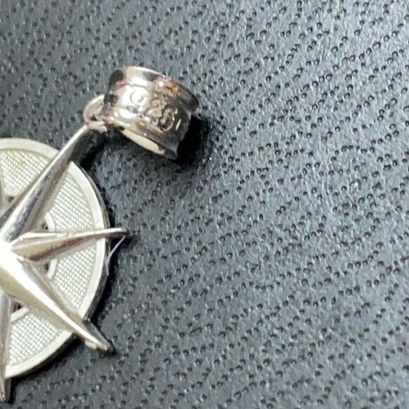 925 Sterling Silver Nautical Compass Pendant Necklace