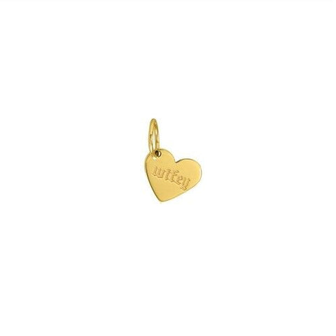 Personalized 14K Solid Yellow Gold Heart Engravable Pendant 10 mm