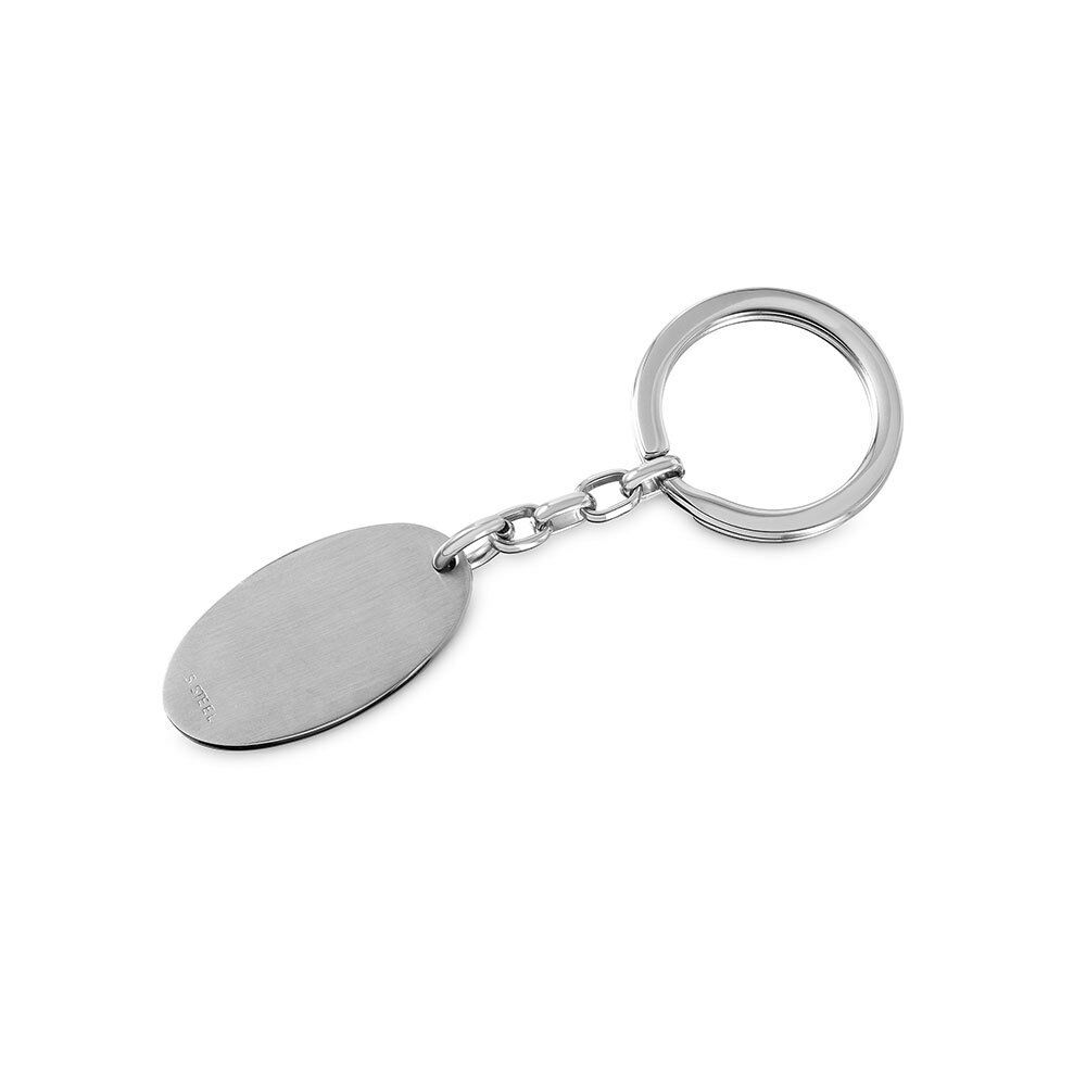 NWT Stainless Steel Engravable Key Chain Oval Steel