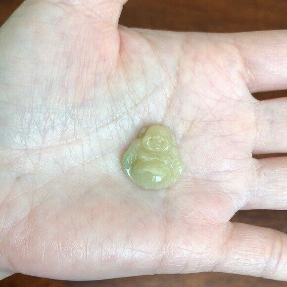 Small Happy Laughing Buddha Natural Real Jade (Pendant)