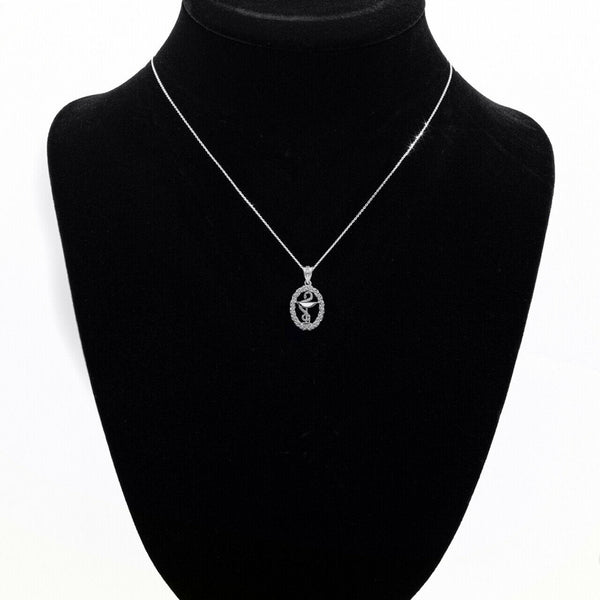 925 Silver Sterling 3D Pharmacy Symbol Charm Pendant Necklace