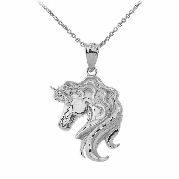 925 Sterling Silver Legendary Mythical Unicorn Pendant Necklace