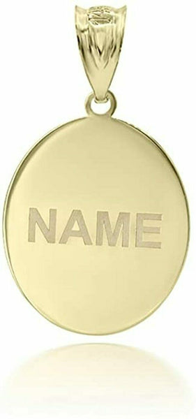 Personalized Name 10k 14k Solid Gold Sacred Heart of Jesus Pendant Necklace