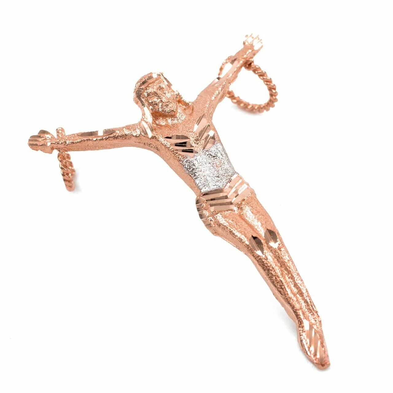 Solid 10k Rose Gold Crossless Crucifix Large Pendant Charm