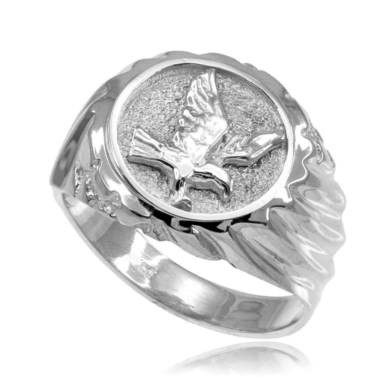 925 Pure Sterling Silver American Eagle Men's Ring All / Any Size