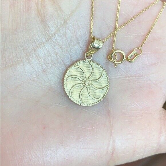 10k Solid Yellow Gold Armenian Eternity (0.94") Pendant Necklace 16" 18" 20" 22"